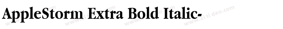AppleStorm Extra Bold Italic字体转换